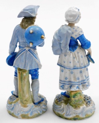 A pair of late 19thC porcelain figures, modelled as a pan seller and a cobbler, printed mark for Joseph-Gaspard Robert, each 28cm high. - 2