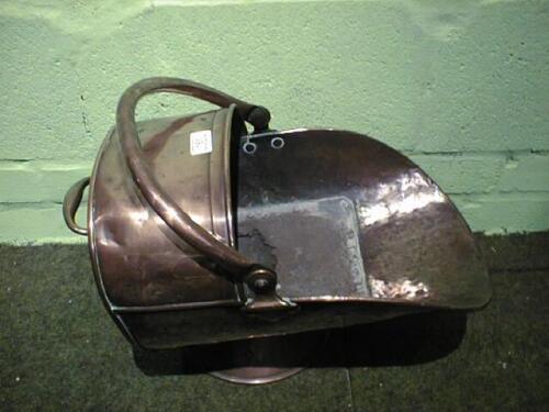 A Victorian copper coal scuttle