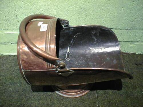 A Victorian copper coal scuttle