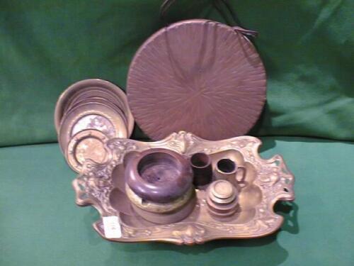 Art Nouveau brass dish