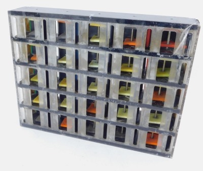 A vintage mid century flip bingo game in a rectangular Perspex casing, 20cm high, 26cm wide. - 3