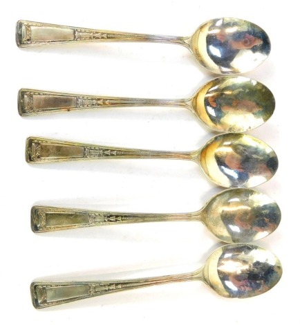 A set of six George V silver teaspoons, each with Neo Classical urn design, Birmingham 1928, 1.53oz.