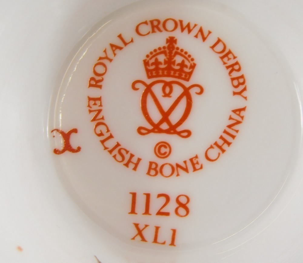 A Royal Crown Derby porcelain Imari teacup and saucer, pattern