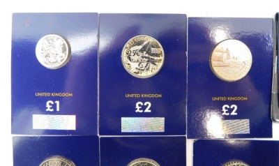 A group of collectable two pound, one pound, fifty pence, and ten pence coins, including Captain James Cooke, and Mayflower two pounds, The Last Round one pound, Battle of Britain, Sherlock Holmes, and Olympics fifty pence pieces, and Alphabet ten pence p - 2