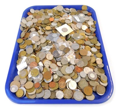 European coinage, including France, Italy, Germany, Belgium, together with some world coinage. (1 tray)