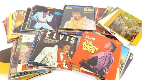 A group of Elvis Presley records, to include mainly published by RCA and Rotor to include Burning Love, The US Mail, 40 Greatest Hits, Recorded Live on Stage in Memphis, Elvis from Memphis, Girl's Happy, etc., and a small quantity of other similar period 