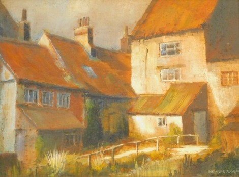 Neville R Gray (British, late 20thC). Country homestead, oil on canvas, signed, dated 78, 28.5cm x 38.5cm.