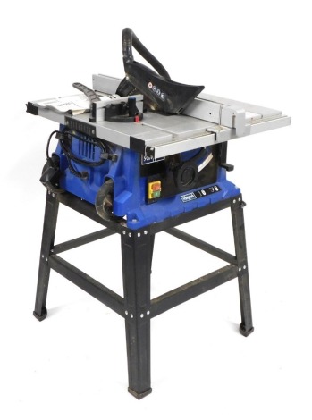 A Scheppach table saw, model no. 5901308901, 120cm high, 70cm wide, 68cm deep.