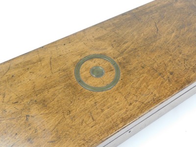 A 19thC oak cased and brass mounted J Purdey labelled gun case, the hinged lid enclosing a green felt fitted interior with an arrangement of compartments, bearing paper label to underside of lid, 90cm wide. - 7