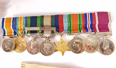 A WWI, WWII and other single recipient medal group, comprising WWI Campaign and Victory medals, each similarly marked 73309 BMBR J.I. OAG R.A., an Indian General Service medal, with Afghanistan N W F 1919 clasp, a later India General Service medal with No - 3