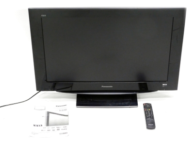 A Panasonic 31" LCD television, and a Tevion small television, lacking stand.