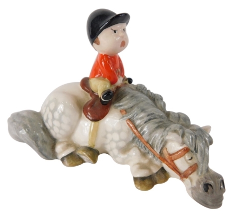 A Beswick pottery Norman Thelwell figure, Kick Start, printed marks beneath, 9cm high.