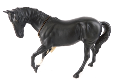 A Beswick pottery matt finish figure Black Beauty, with card, 17cm high.