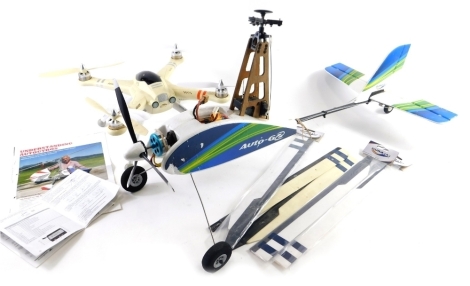 A QRY drone, and an auto-G2 remote control aeroplane, 81cm long. (2, AF)