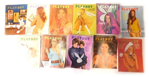 A collection of gentleman's glamour Playboy magazines, from the early ...