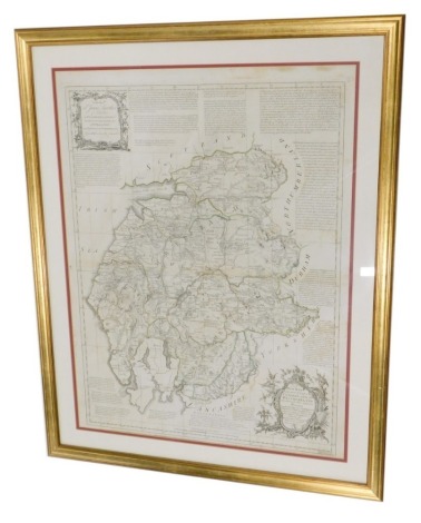 James Lowther and Lowther Castle interest, a Westmorland and Cumberland map, to the Honorable St James Lowther, part hand coloured, numbered 37 to the right corner, 73cm x 53cm.