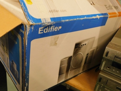 An Edifier R401 Multimedia Speaker.