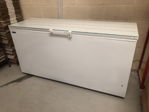 A Tefcold chest freezer, 92cm high, 180cm wide, 60cm deep. (Cost £850+vat in 2022) Note: VAT is payable on the hammer price of this lot at 20%.