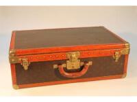 A Louis Vuitton French suitcase stamped makers mark Made in France