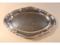 A Continental white metal oval platter