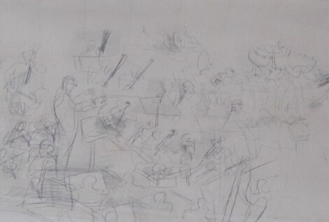 20thC School. Orchestra, unsigned, 25cm x 33cm, and another orchestra. (2)