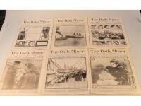Titanic Interest: Six Daily Mirror newspapers reporting on the Titanic