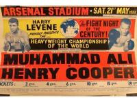 Boxing Interest. An advertising poster for the fight between Muhammad
