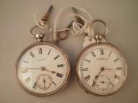 A late 19thC open faced silver pocket watch by Waltham