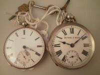 A Kendal and Dent late 19thC silver pocket watch and Day Rotherman Geneva