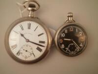 A early 20thC Goliath pocket watch by Pauma Watch Company (af) and a black