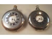 A J.W. Benson 20thC half Hunter pocket watch and another unnamed half Hunter