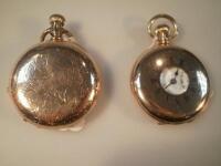 A late 19thC Waltham full Hunter gold plated pocket watch