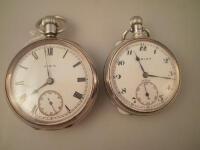 An Elgin early 20thC silver pocket watch and a Valon silver pocket watch