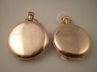 An Admiral gold plated Hunter pocket watch and another gold plated pocket watch