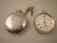 A Continental silver full Hunter pocket watch by K. Serkaisoff & Co