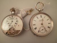 A 20thC silver pocket watch by H. Samuel