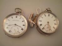 A H. Samuel. Manchester Acme Lever silver pocket watch and another