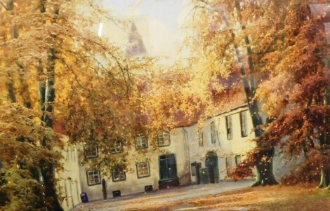 After Minden. Autumnal Courtyard, print, 49cm x 73cm.