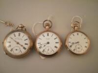 A New Era USA gold plated pocket watch and The Express Lever gold plated