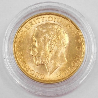 A George V full gold sovereign, dated 1918, The Only Sovereign Struck at the Royal Mint in Bombay, 8g, in fitted box with outer packaging. - 3