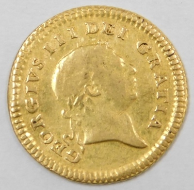 A George III gold Third Guinea, 1804, (second head), 2.8g. - 2