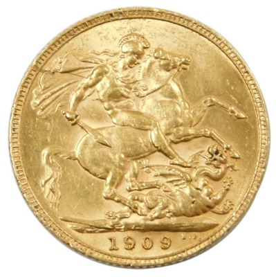 An Edward VII gold full sovereign, 1909, 8g.