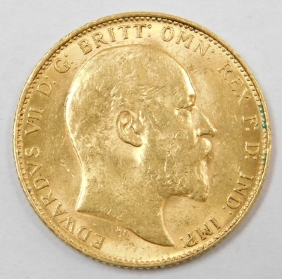 An Edward VII gold full sovereign, 1909, 8g. - 2