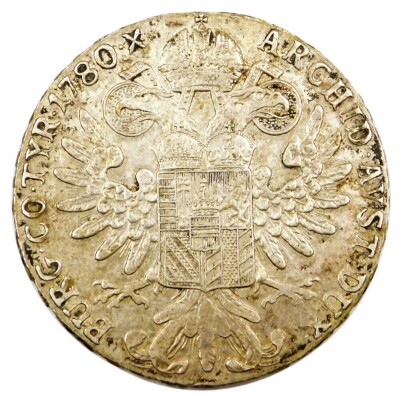 A Maria Theresa Thaler silver coin, 1780.