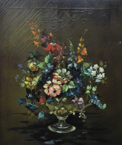 Bettina (20thC School). Floral still life in a vase, oil on canvas, signed, 60cm x 49.5cm.