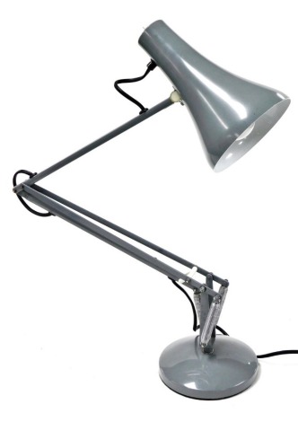 A grey Anglepoise type lamp, 88cm high.