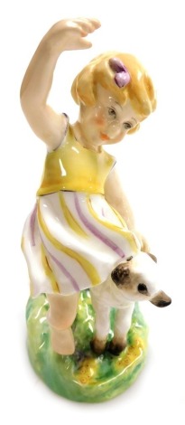 A Royal Worcester porcelain figure of April, 3416, modelled by F.G. Doughty, printed marks, 17cm high.