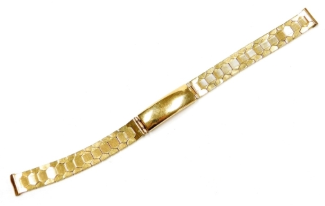 A 9ct gold lady's watch strap, 20.5g.