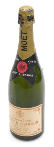 A bottle of Moet & Chandon Premier Cuvee champagne.