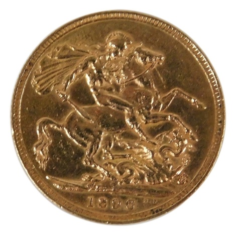 A Queen Victorian full gold sovereign 1896, 8g.